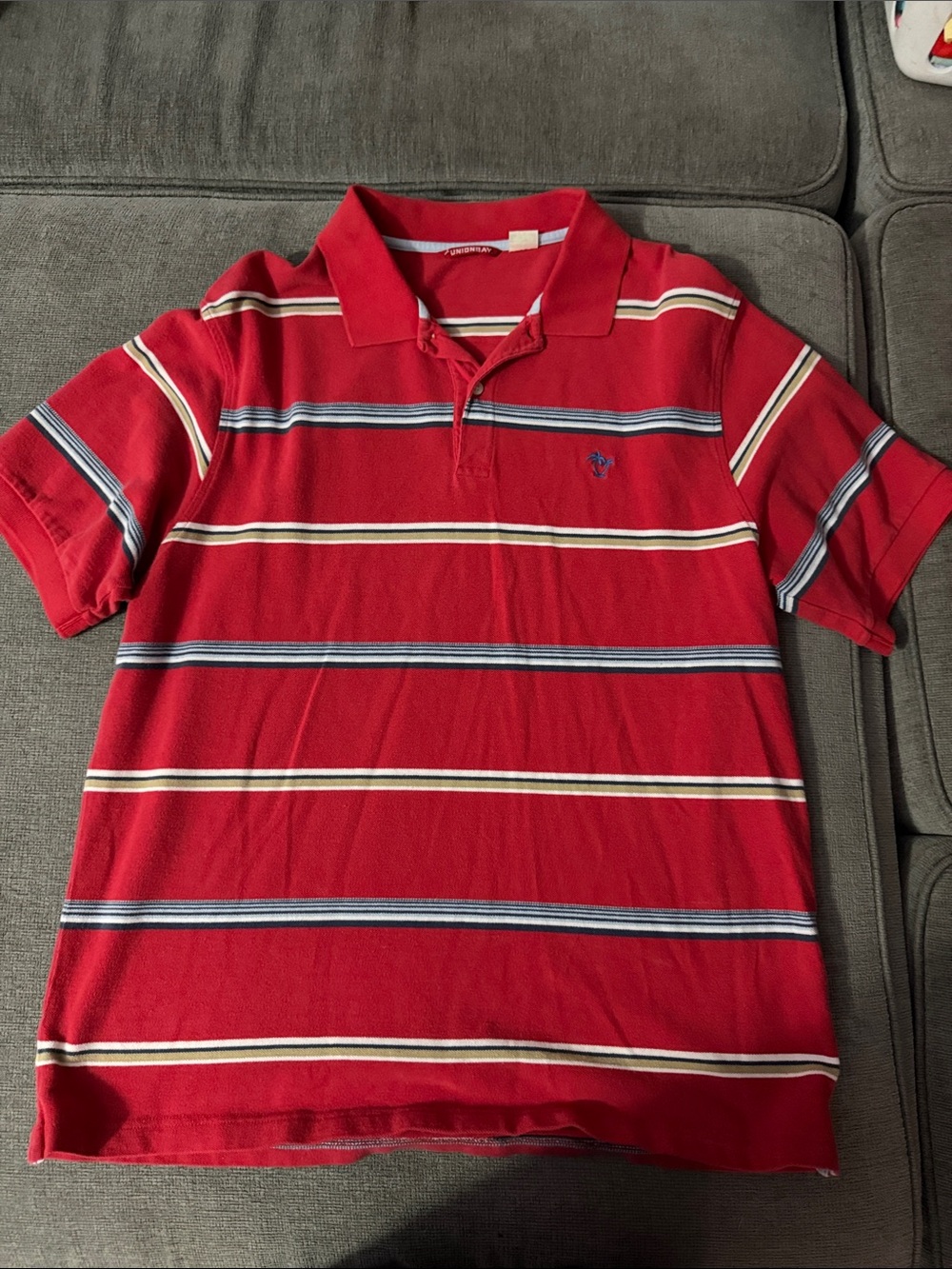 UNIONBAY Red Striped Polo Shirt